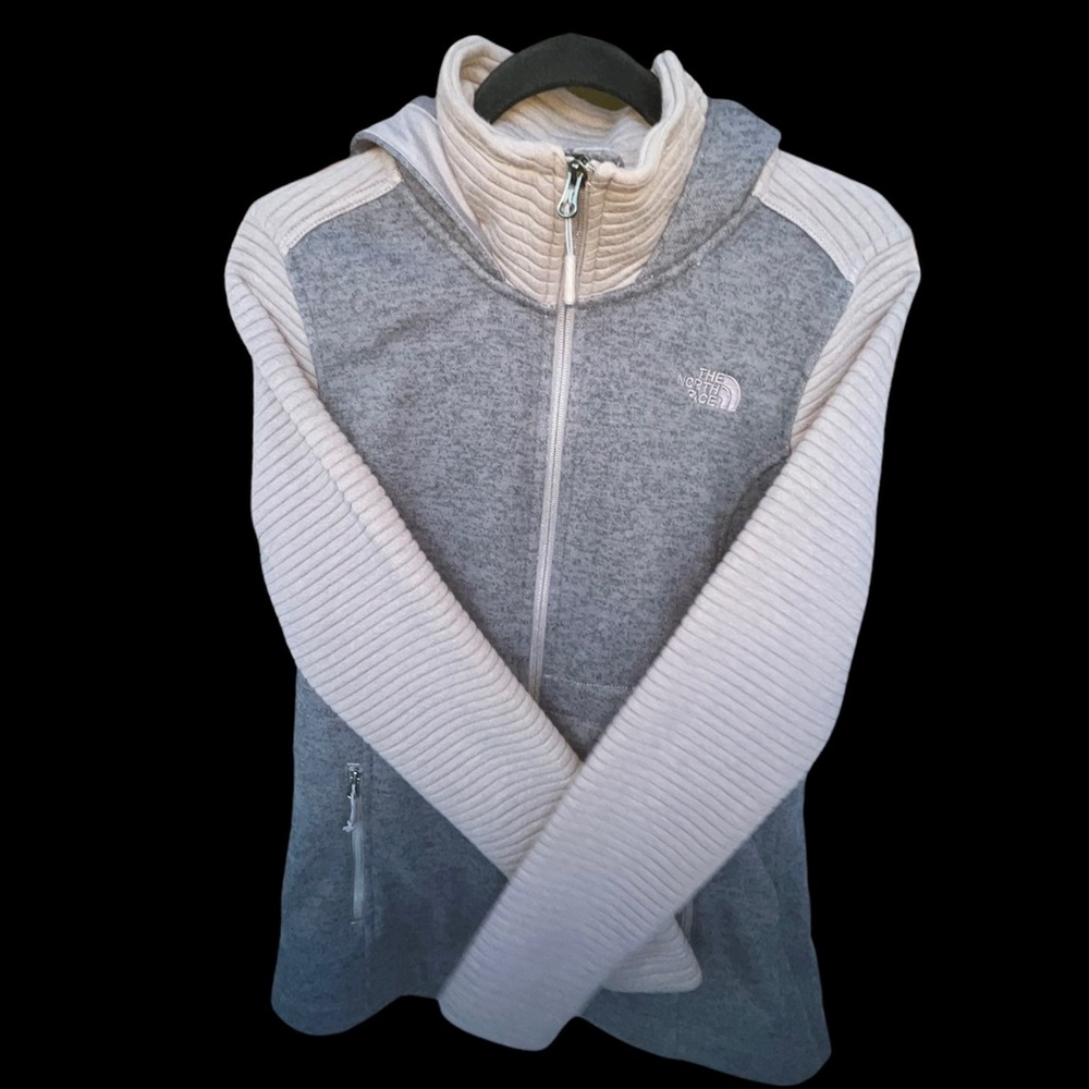 The North Face hooded cinch waist fleece body/cotton poly long sleeve jacket.